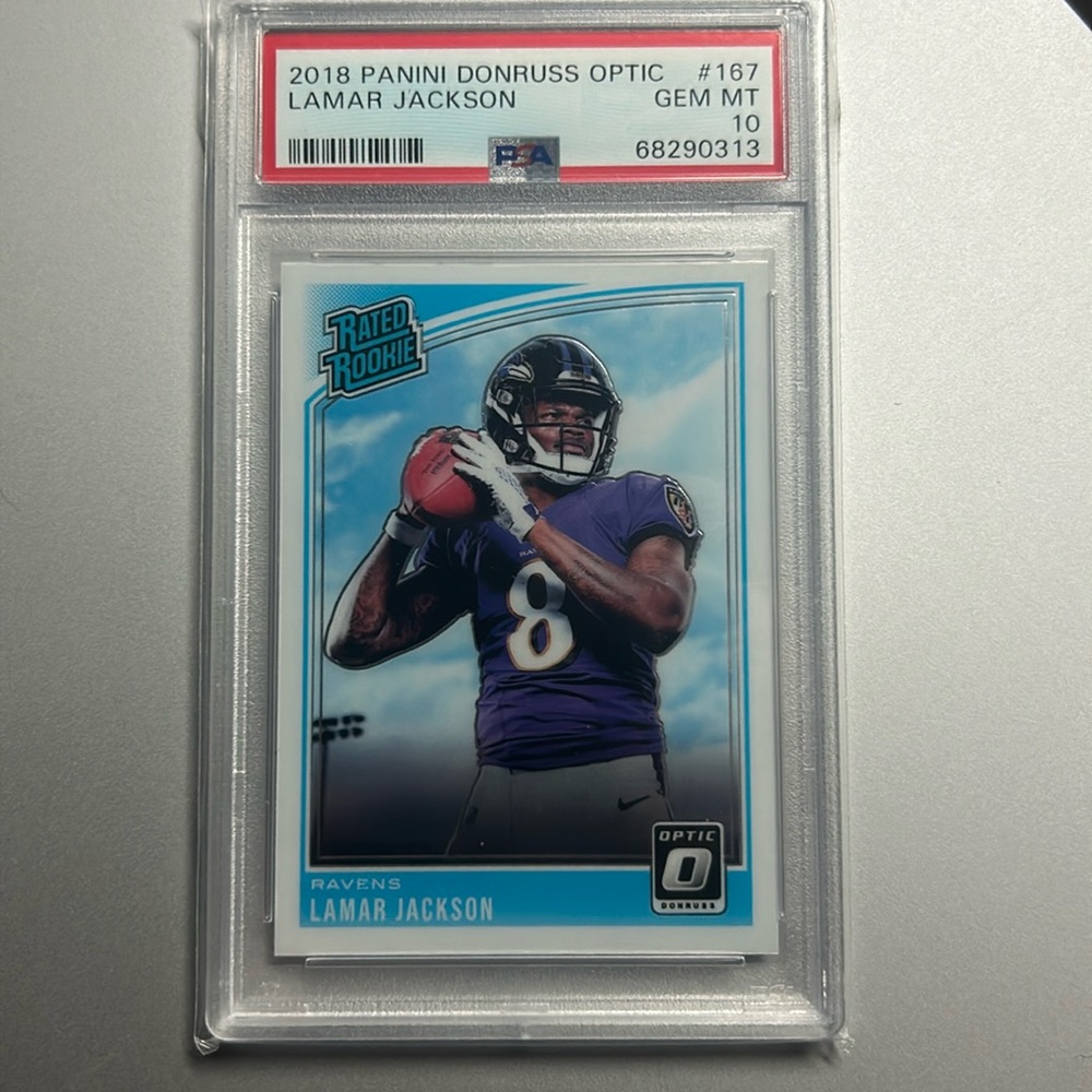2018 Panini Donruss Optic Rated Rookie Lamar Jackson #167 PSA Gem Mint 10